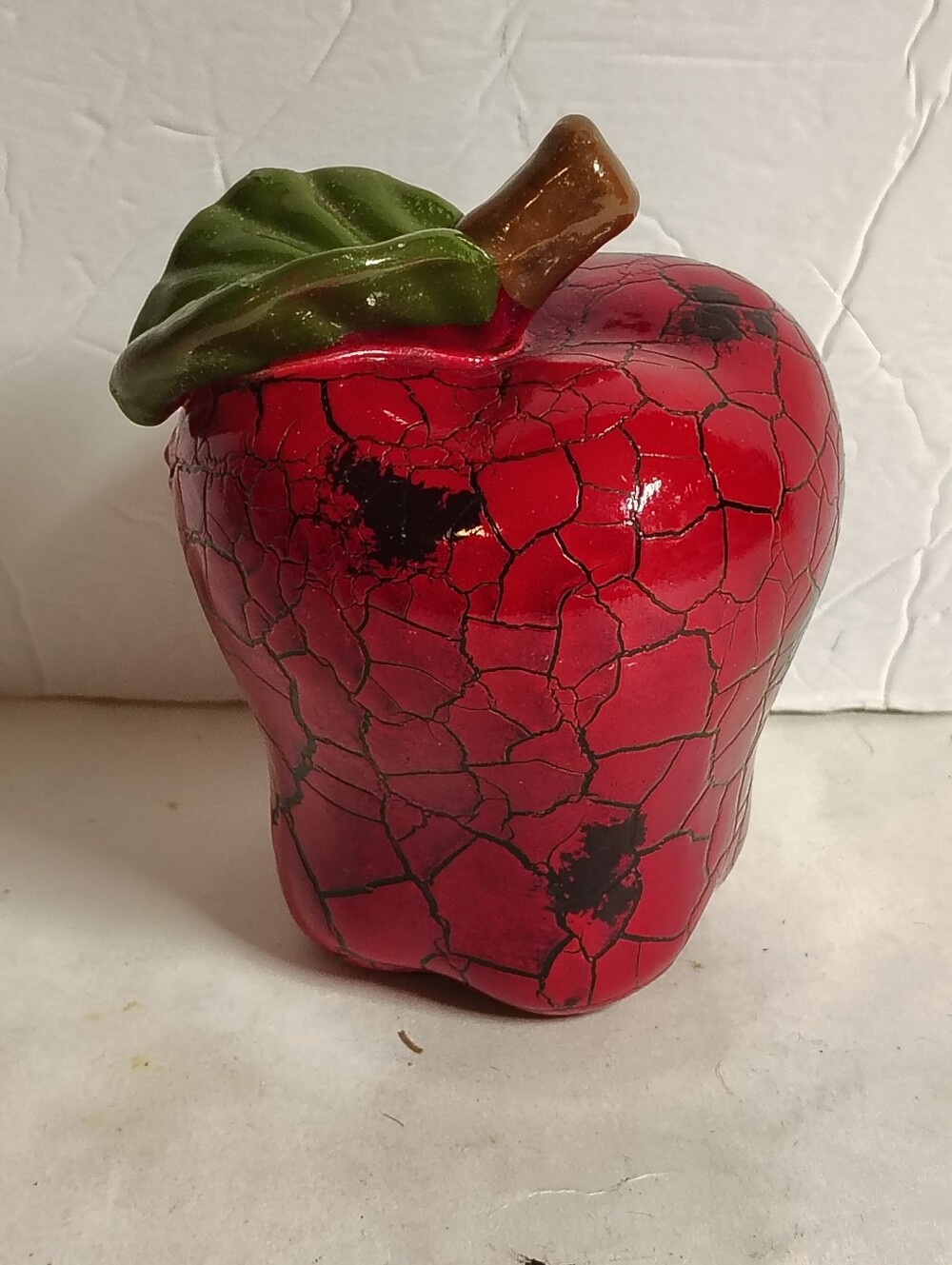 Poison Apple Ceramic Home Decor Red Black 5"